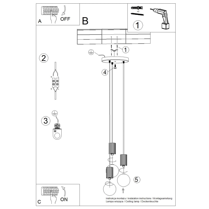 Luster na lanku HALO 3xG9/8W/230V pr. 25 cm oranžová