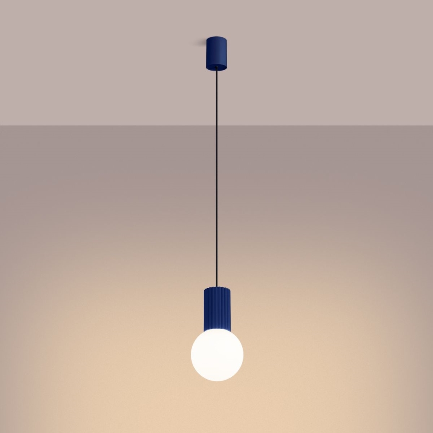 Luster na lanku HALO 1xG9/8W/230V pr. 12 cm modrá