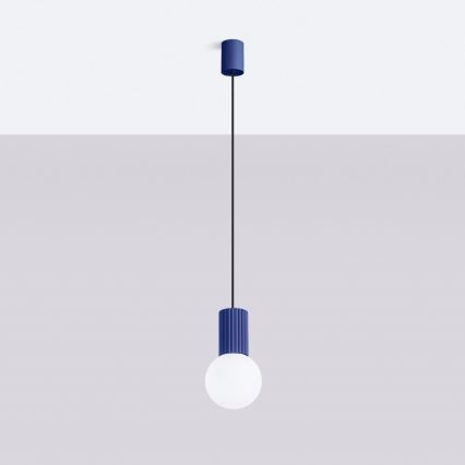 Luster na lanku HALO 1xG9/8W/230V pr. 12 cm modrá