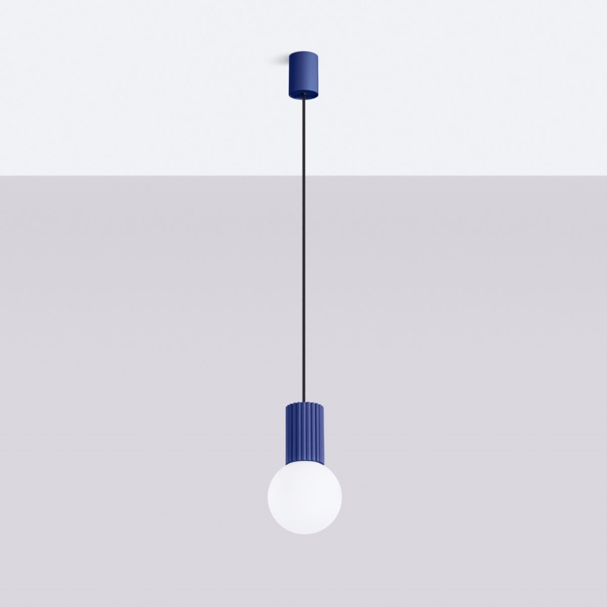 Luster na lanku HALO 1xG9/8W/230V pr. 12 cm modrá