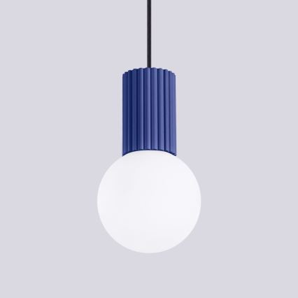 Luster na lanku HALO 1xG9/8W/230V pr. 12 cm modrá