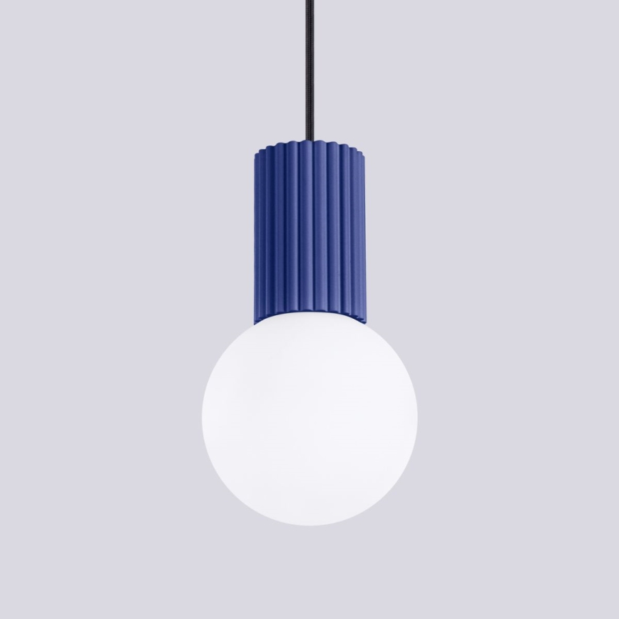 Luster na lanku HALO 1xG9/8W/230V pr. 12 cm modrá
