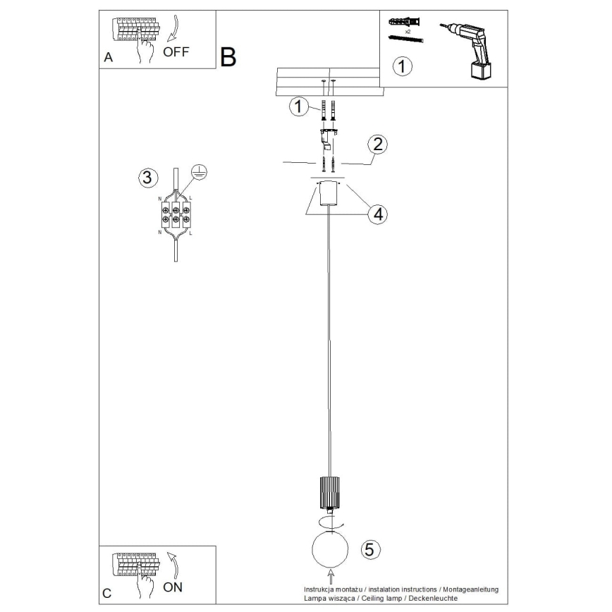 Luster na lanku HALO 1xG9/8W/230V pr. 12 cm modrá