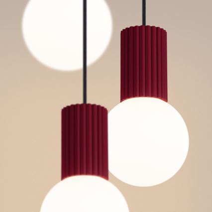 Luster na lanku HALO 3xG9/8W/230V pr. 25 cm červená
