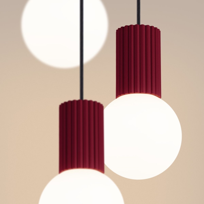 Luster na lanku HALO 3xG9/8W/230V pr. 25 cm červená