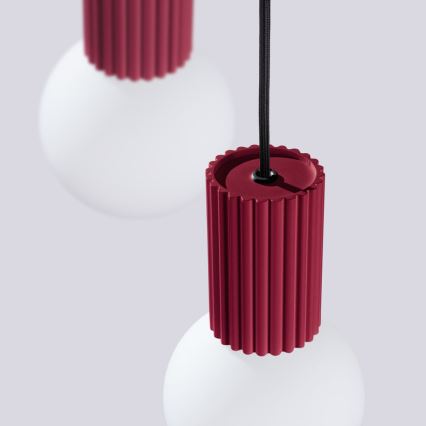 Luster na lanku HALO 3xG9/8W/230V pr. 25 cm červená
