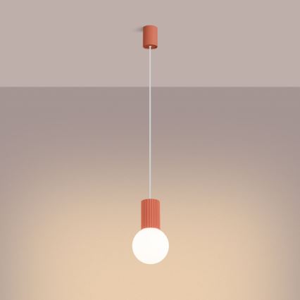 Luster na lanku HALO 1xG9/8W/230V pr. 12 cm ružová