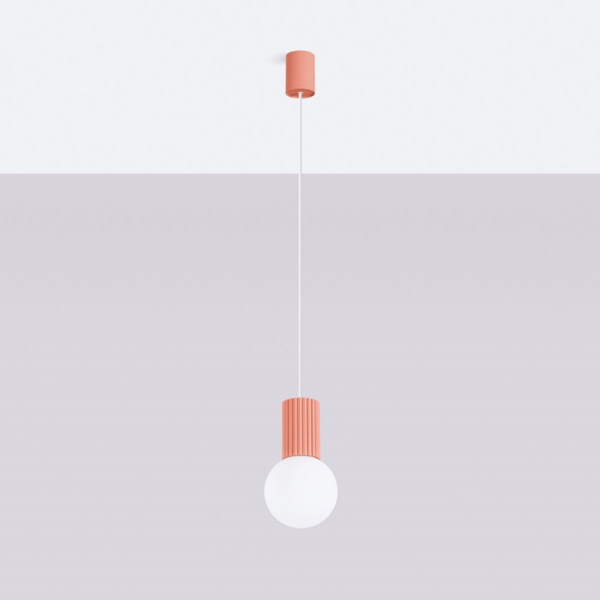 Luster na lanku HALO 1xG9/8W/230V pr. 12 cm ružová