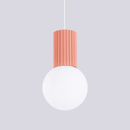 Luster na lanku HALO 1xG9/8W/230V pr. 12 cm ružová