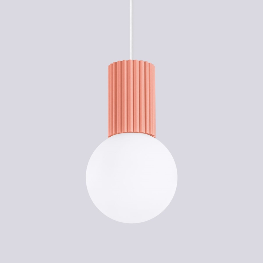Luster na lanku HALO 1xG9/8W/230V pr. 12 cm ružová