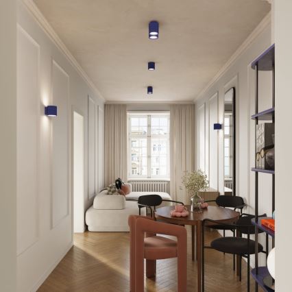 Bodové svietidlo AURA 1xGU10/10W/230V, priemer 10 cm, modré