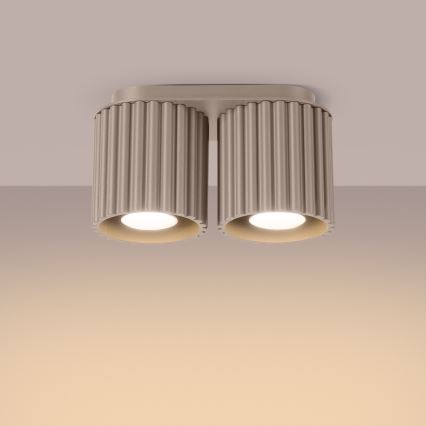 Bodové svietidlo AURA 2xGU10/10W/230V taupe