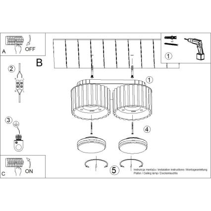Bodové svietidlo AURA 2xGX53/10W/230V šedohnedé