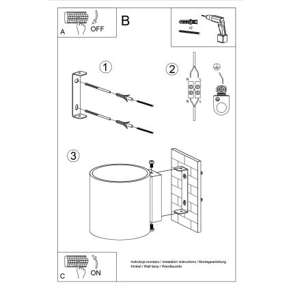 Nástenné bodové svietidlo ORBIS 1xG9/8W/230V betón/krémová