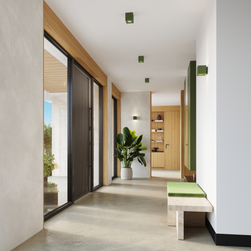 Nástenné bodové svietidlo QUAD 1xG9/8W/230V betón/zelená