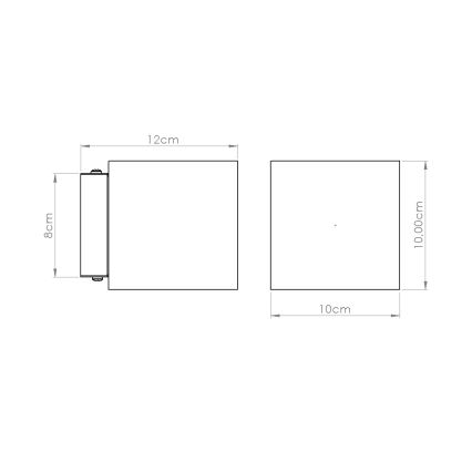 Nástenné bodové svietidlo QUAD 1xG9/8W/230V betón/krémová