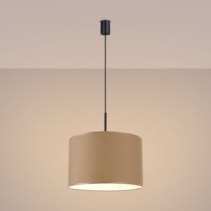 Závesný luster na lanku NEVIA 1xE27/15W/230V Ø 40 cm taupe