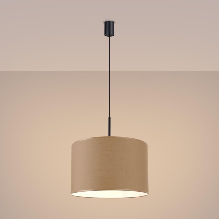 Závesný luster na lanku NEVIA 1xE27/15W/230V Ø 40 cm taupe