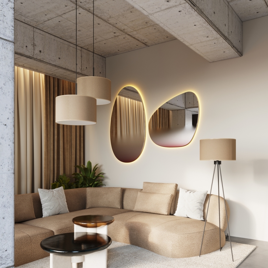 Stojacia lampa NEVIA 1xE27/15W/230V taupe