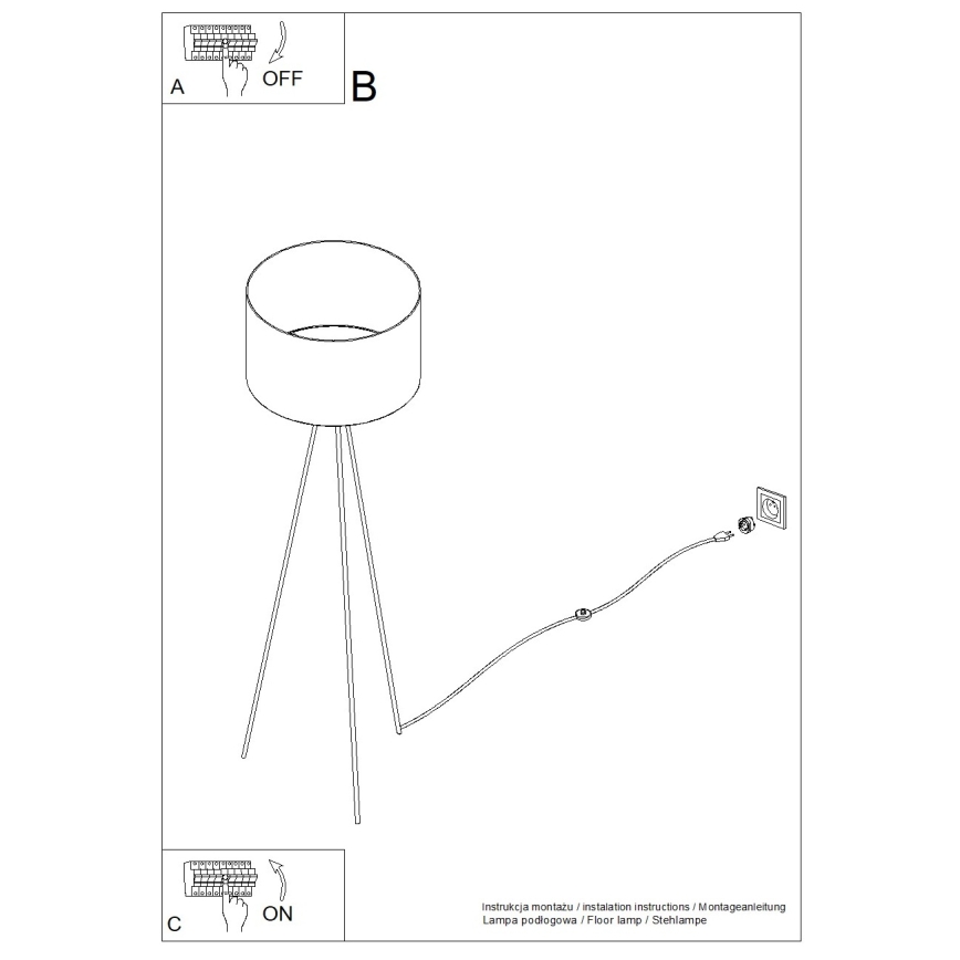 Stojacia lampa NEVIA 1xE27/15W/230V taupe
