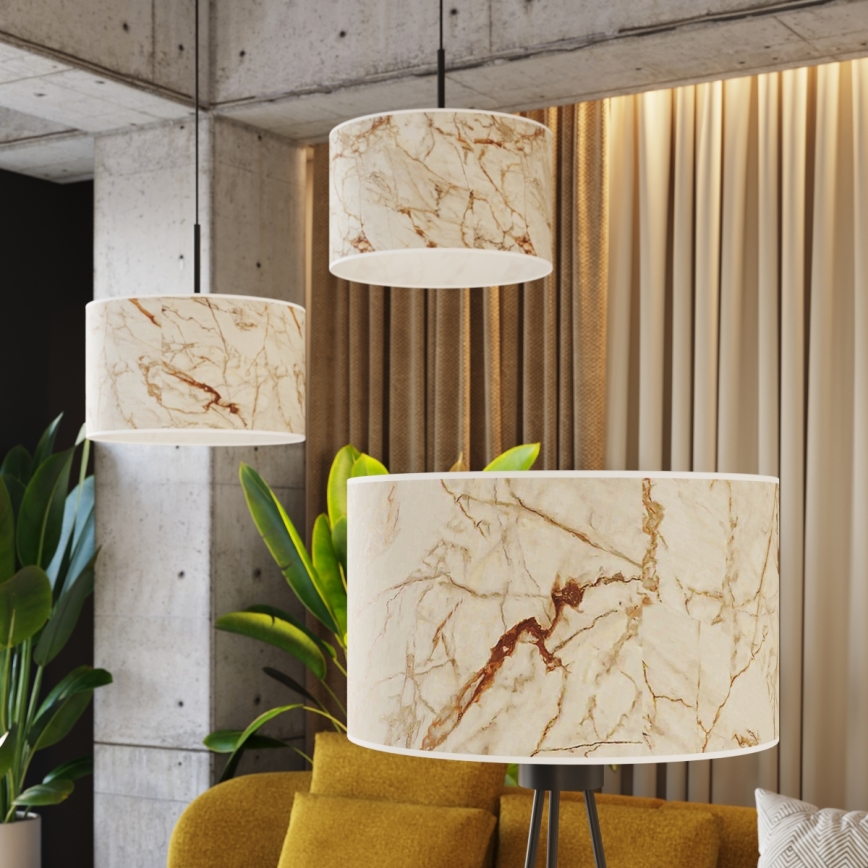Stojaca lampa NEVIA 1xE27/15W/230V, béžová s mramorovým dekorom