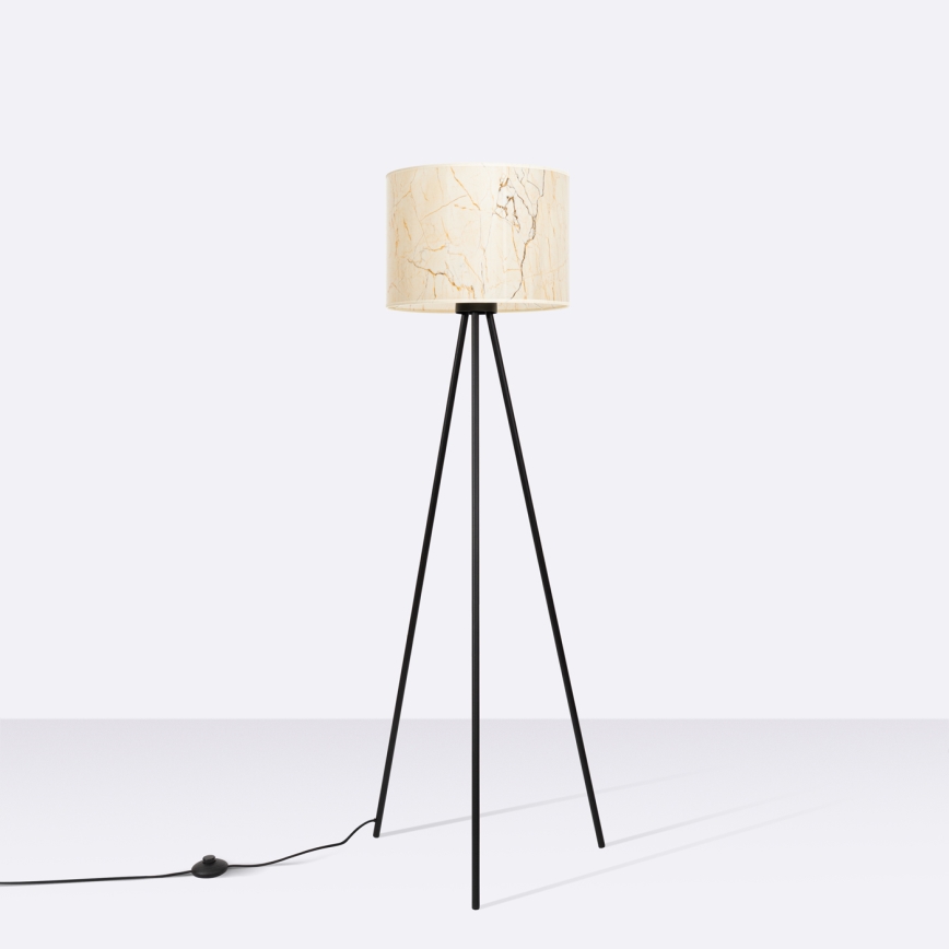 Stojaca lampa NEVIA 1xE27/15W/230V, béžová s mramorovým dekorom