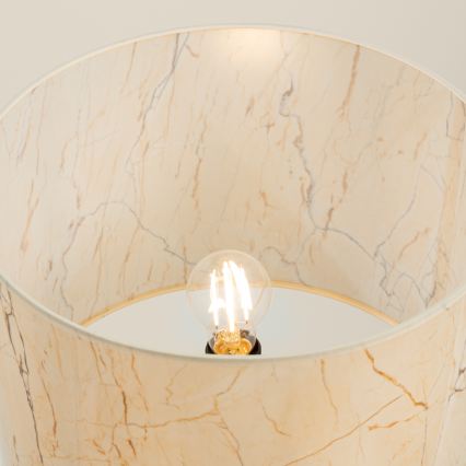 Stojaca lampa NEVIA 1xE27/15W/230V, béžová s mramorovým dekorom