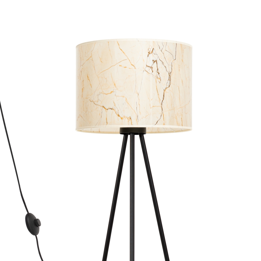 Stojaca lampa NEVIA 1xE27/15W/230V, béžová s mramorovým dekorom
