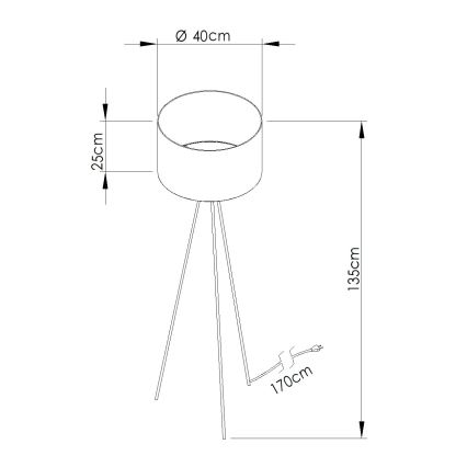 Stojaca lampa NEVIA 1xE27/15W/230V, béžová s mramorovým dekorom
