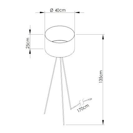 Stojacia lampa NEVIA 1xE27/15W/230V červená