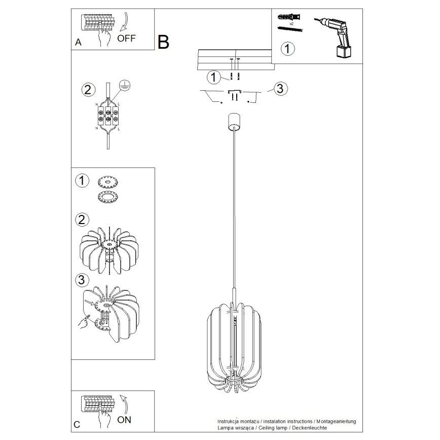Závesný luster na lanku MULA 1xE27/15W/230V, priemer 27 cm, žltá