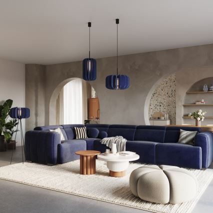 Závesné svietidlo na lanku MULA 1xE27/15W/230V pr. 27 cm modré