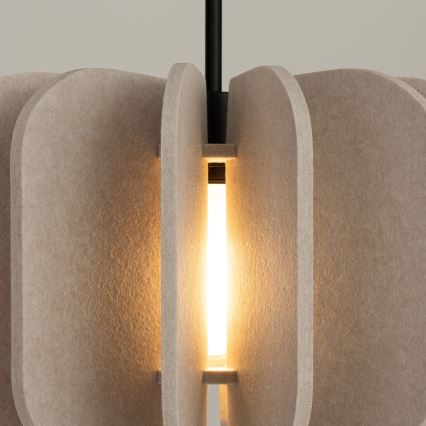 Závesný luster MULA na lanku, 1xE27/15W/230V, priemer 45 cm, krémový