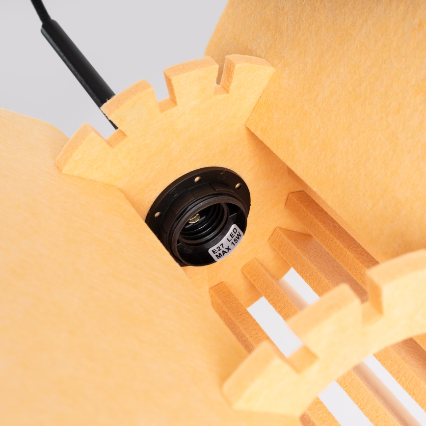 Závesné svietidlo na lane MULA 1xE27/15W/230V, priemer 45 cm, žlté