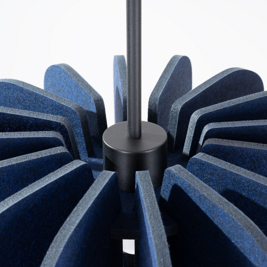 Závesný luster na lanku MULA 1xE27/15W/230V, priemer 45 cm, modrý