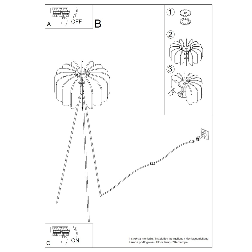 Stojacia lampa MULA 1xE27/15W/230V žltá