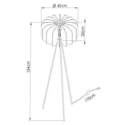 Stojacia lampa MULA 1xE27/15W/230V modrá