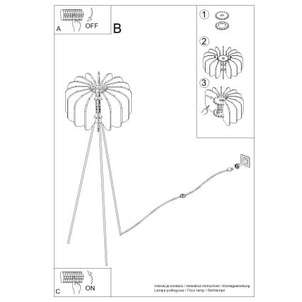 Stojacia lampa MULA 1xE27/15W/230V modrá