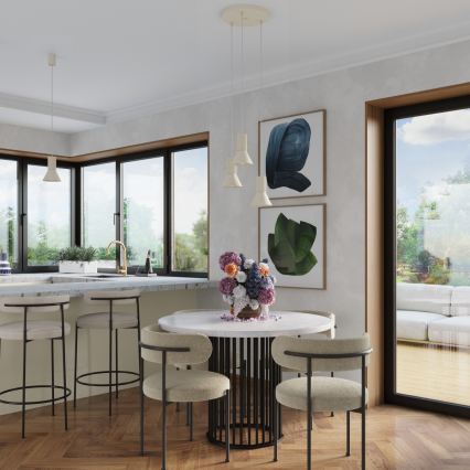 Luster na lanku ESTRIA 3xE14/10W/230V pr. 30 cm krémový