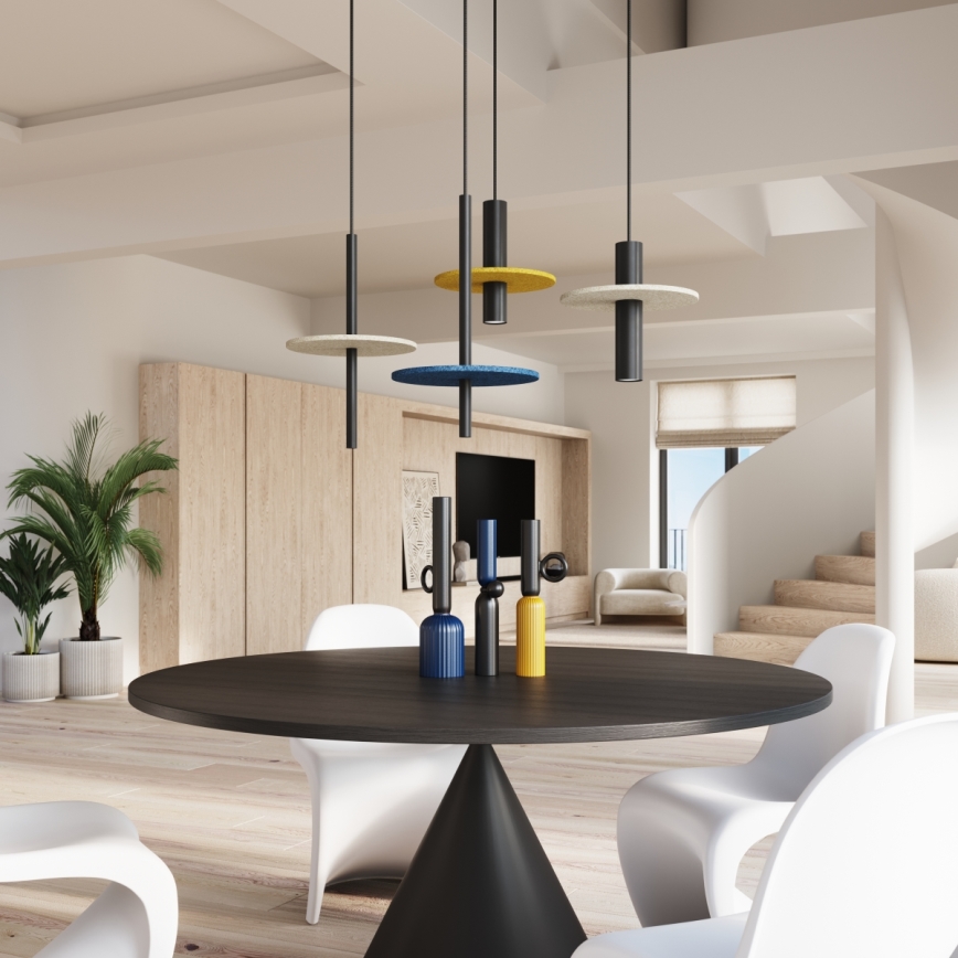 Luster na lanku FELTRO 1xG9/8W/230V čierna/modrá