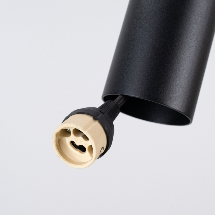 Luster na lanku PELTA 1xGU10/10W/230V čierna/krémová