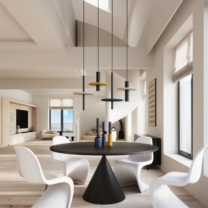 Luster na lanku PELTA 1xGU10/10W/230V čierna/modrá