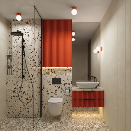 Kúpeľňové nástenné svietidlo ZORI 1xG9/8W/230V IP44 ružové