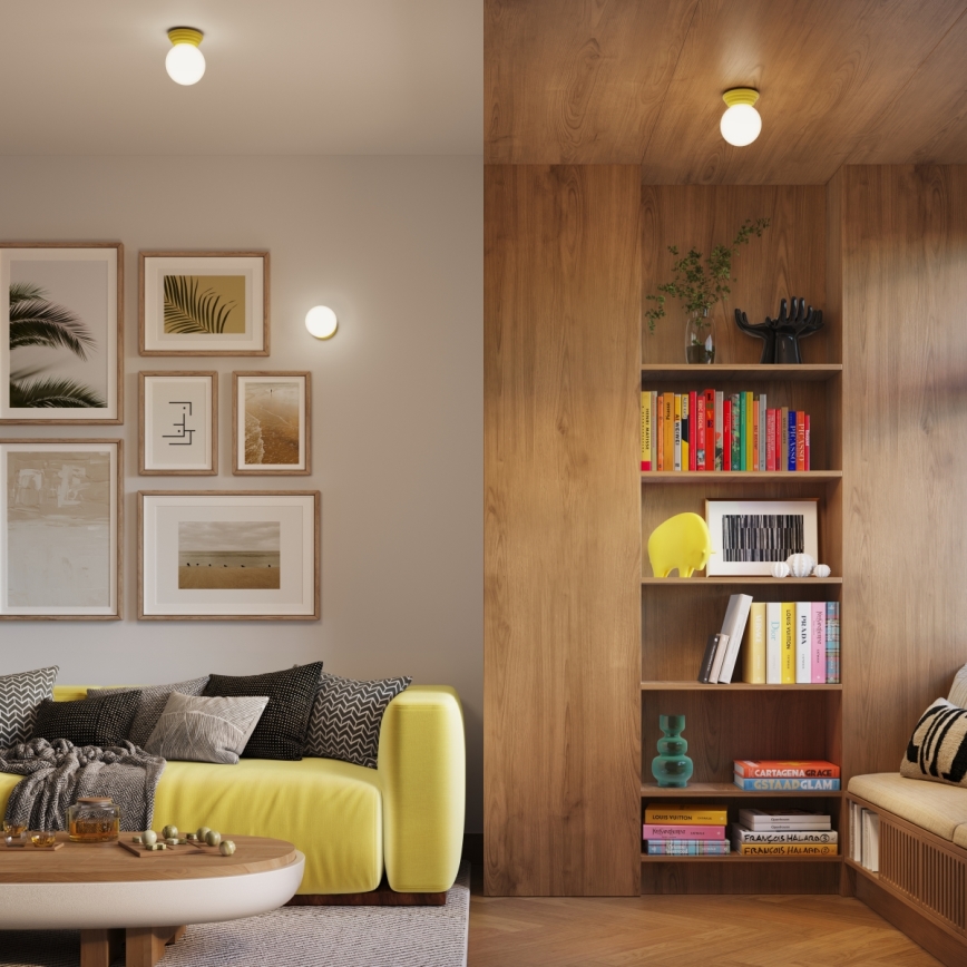 Kúpeľňové stropné svietidlo ZORI 1xG9/8W/230V, priemer 12 cm, IP44, žlté