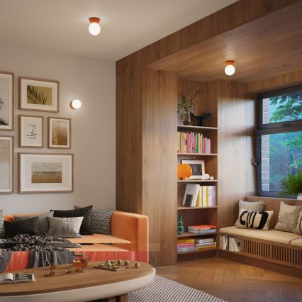 Kúpeľňové stropné svietidlo ZORI 1xG9/8W/230V priemer 12 cm IP44 oranžové