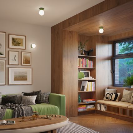 Kúpeľňové stropné svietidlo ZORI 1xG9/8W/230V pr. 12 cm IP44 zelené