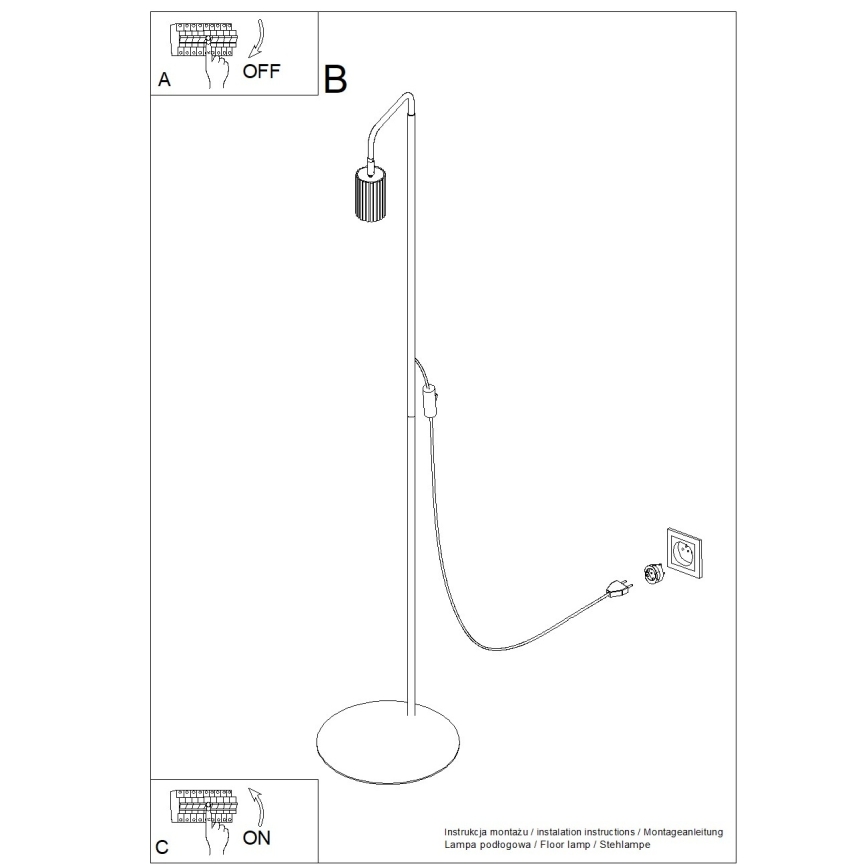 Stojacia lampa KARBON 1xGU10/10W/230V biela