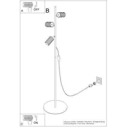 Stojacia lampa KARBON 3xGU10/10W/230V biela