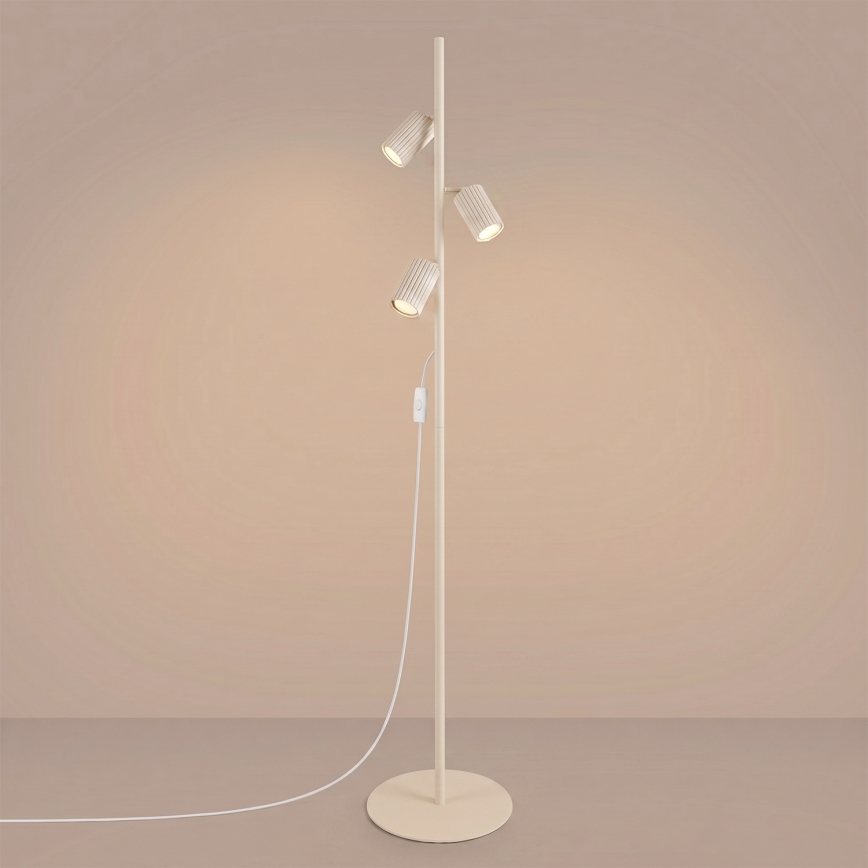 Stojacia lampa KARBON 3xGU10/10W/230V krémová