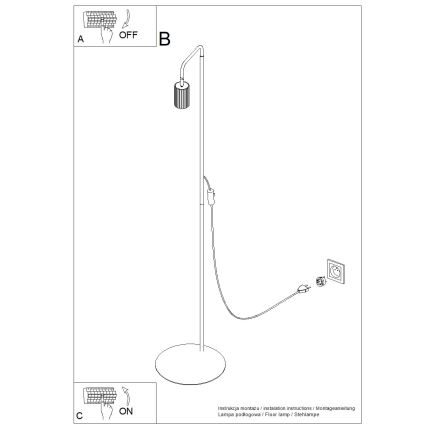 Stojacia lampa KARBON 1xGU10/10W/230V oranžová